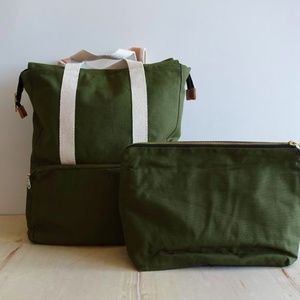 Plystre Knitter's Backpack plus pouch Khaki (Olive) NWT